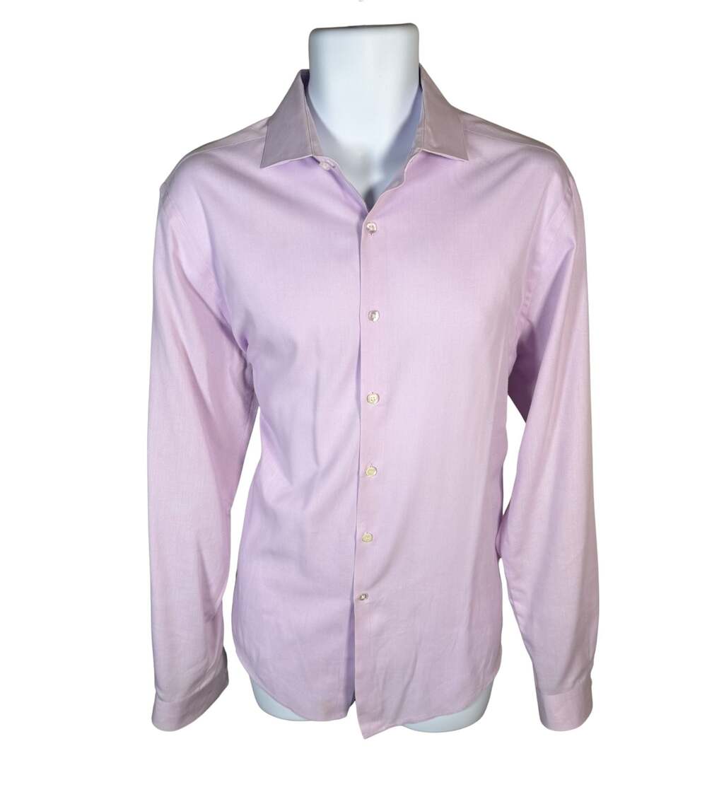 Van Heusen Men's Slim Fit Wrinkle Free Dress Shirt Light Pink 16-16 1/2 34/35